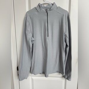 Lululemon Surge Warm Shirt Mens L Light Grey 1/2 Zip Stretch Run Activewear
